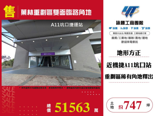 菓林重劃區雙面臨路角地