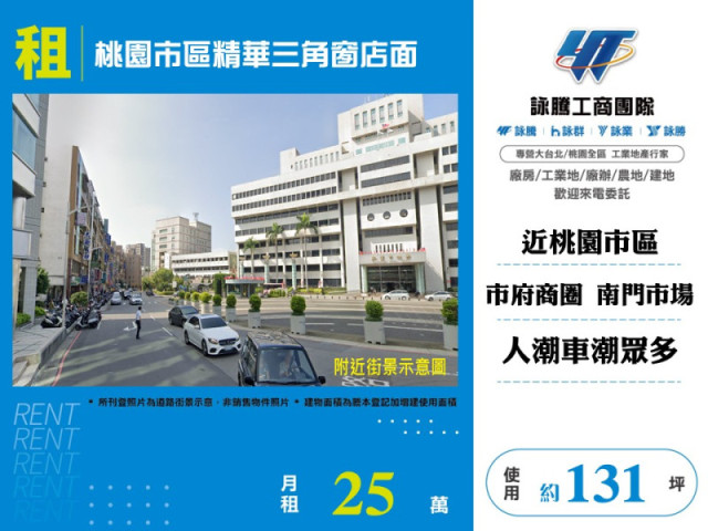 桃園市區精華三角窗店面