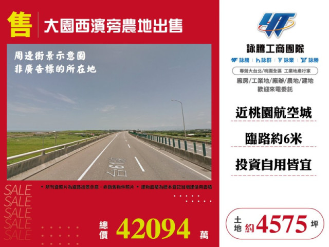 大園西濱旁農地出售