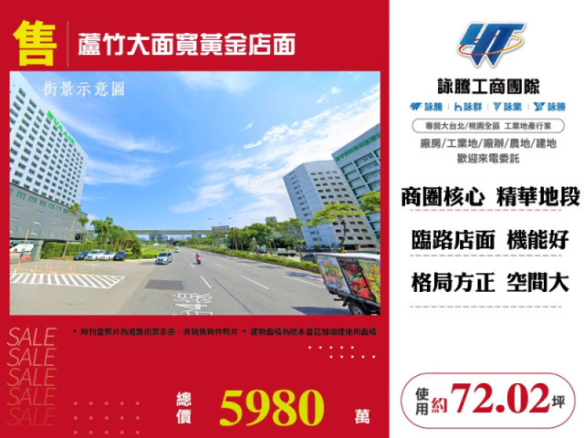 蘆竹大面寬黃金店面